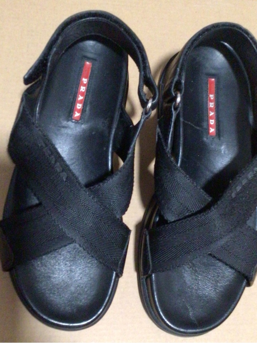 Prada Black Cross-Strap Slingback Sandals. Size 6.5 - Picture 7 of 7